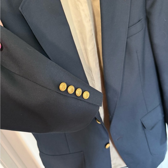 Savile Row Men's Navy Blue Blazer with Gold Buttons size 40L - Picture 9 of 16
